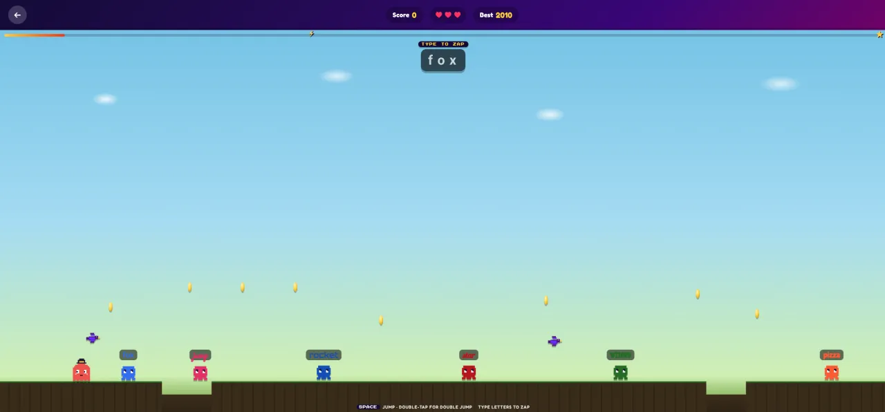 FontRun — Type to jump